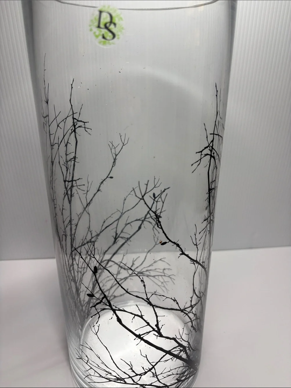 Glass Vase 6” x 14.5” with Black Branches